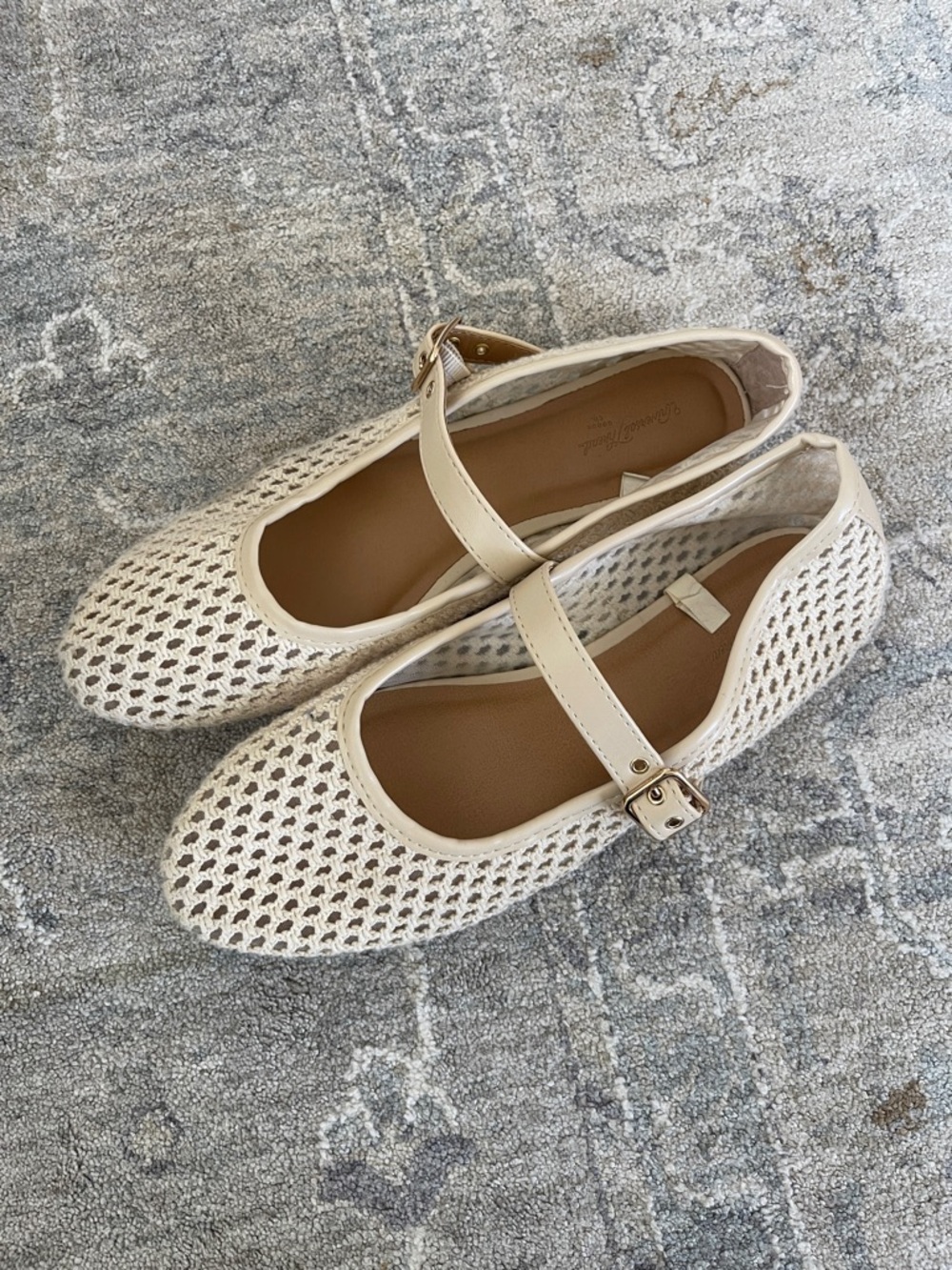 Universal Thread Cream Woven Mary Jane Flats - Picture 2 of 5